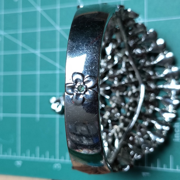 Inged Bracelet Fashion Rhinestone Enamel Black & Grey Metallic - Picture 15 of 16